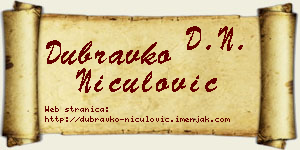 Dubravko Niculović vizit kartica